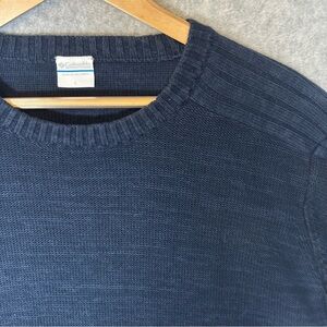 Columbia Crew Neck Long Sleeve Pullover Knit Sweater-Blue-Men Size Large
